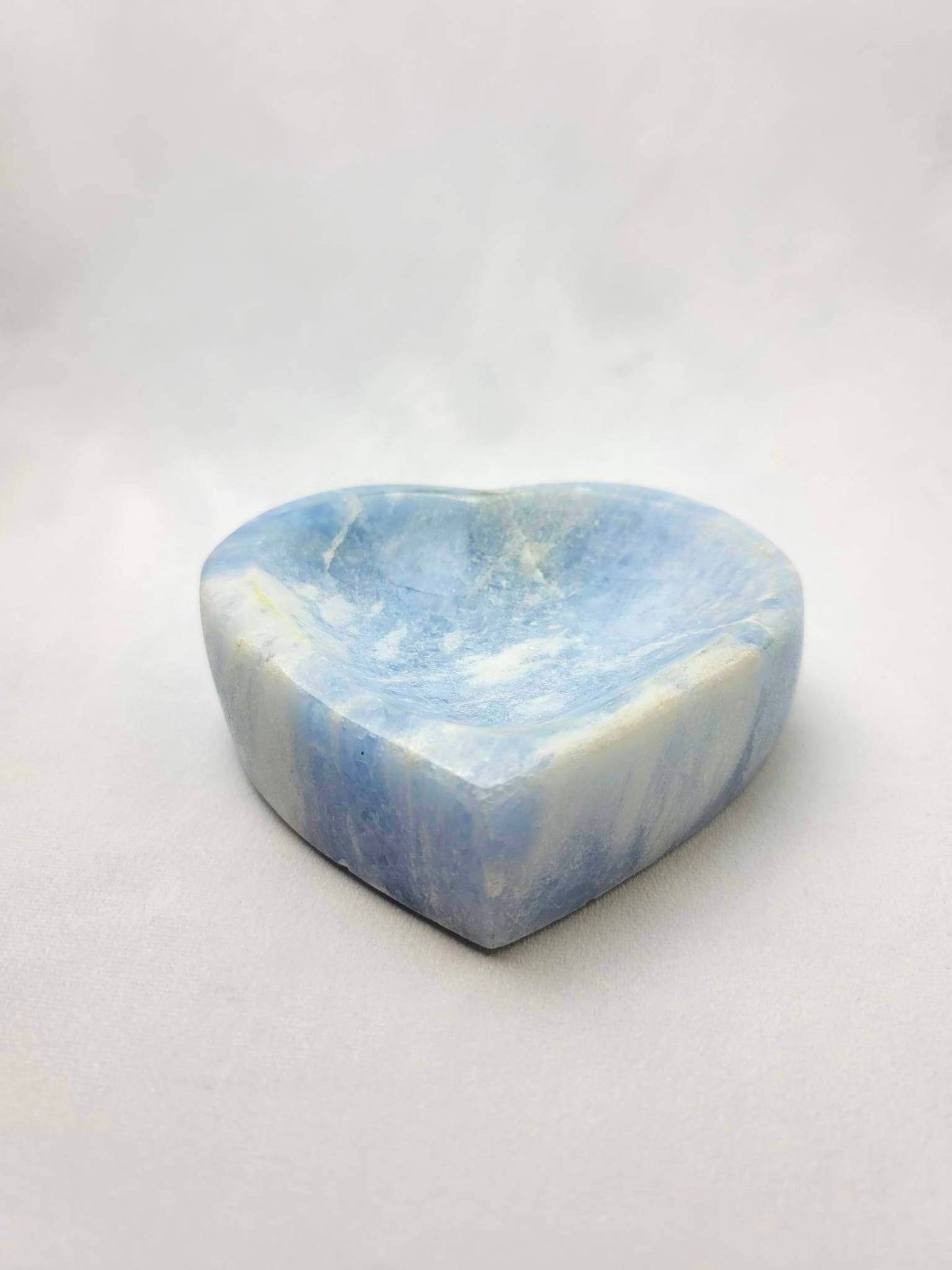 BLUE CALCITE HEART BOWL | H136