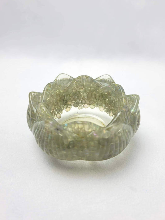 AURA QUARTZ LOTUS BOWL + CANDLE HOLDER | H147