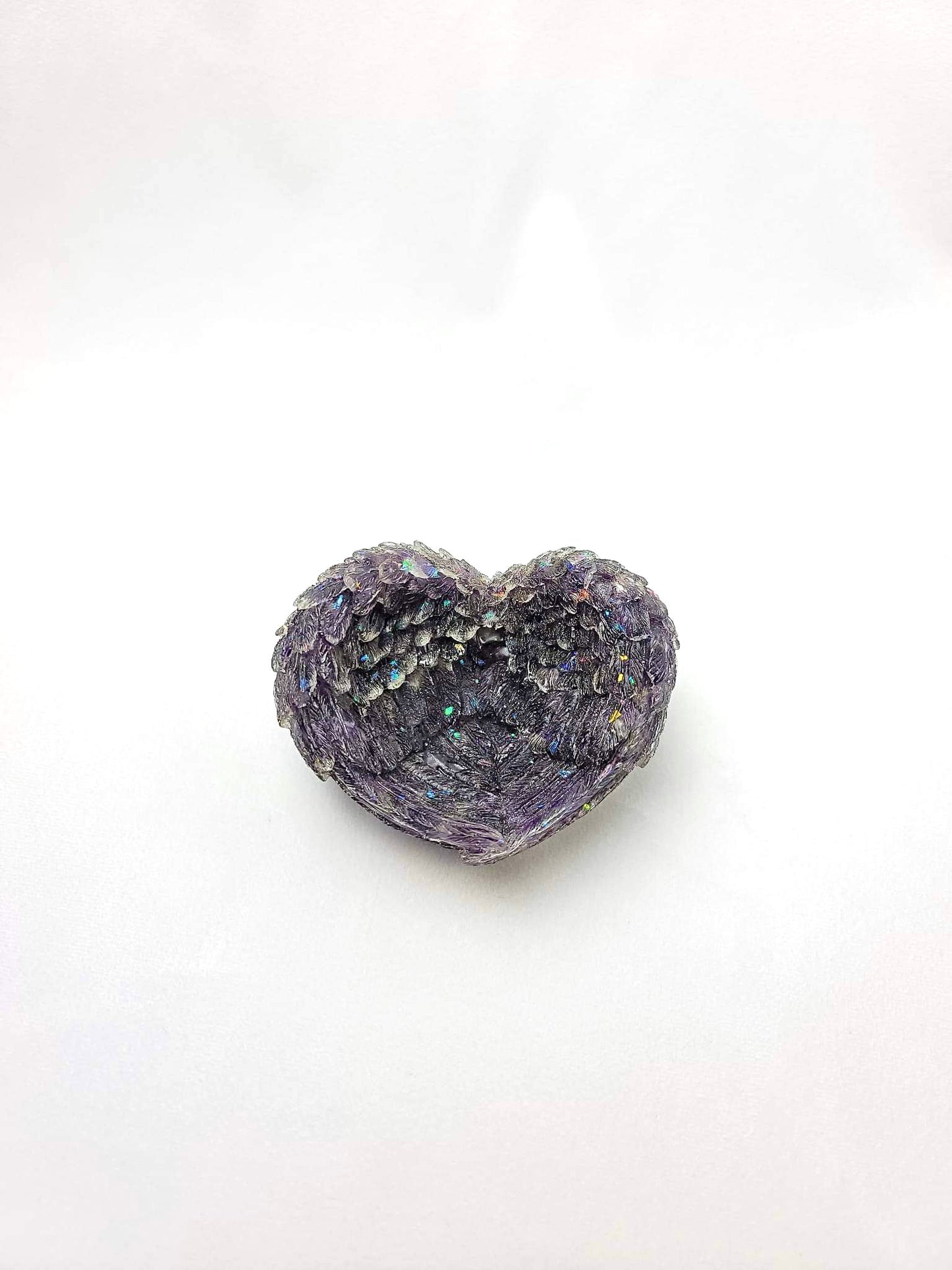 AMETHYST HEART ANGEL WING BOWL | H130