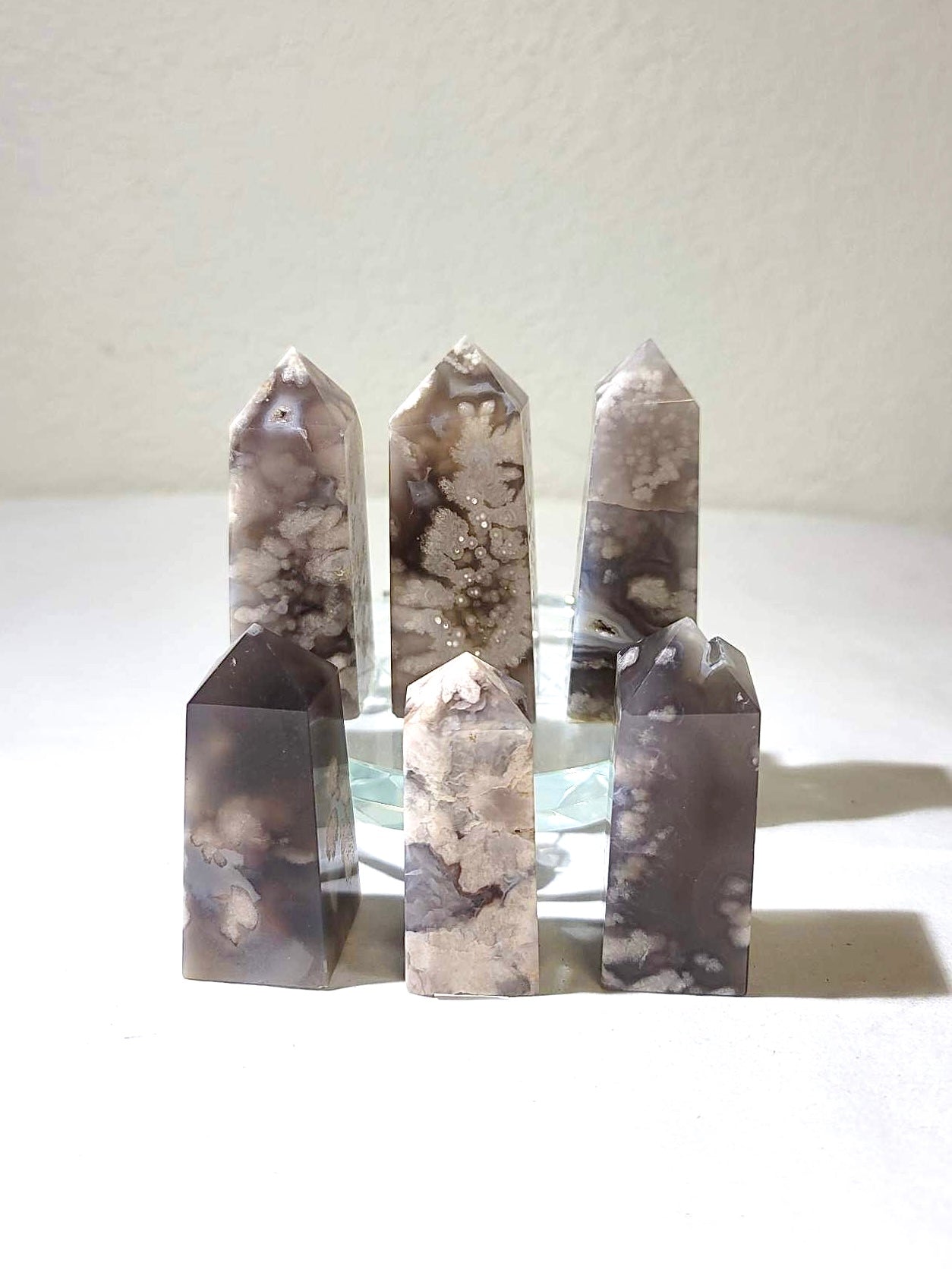BLACK FLOWER AGATE TOWERS 2” - 2.5” | H121