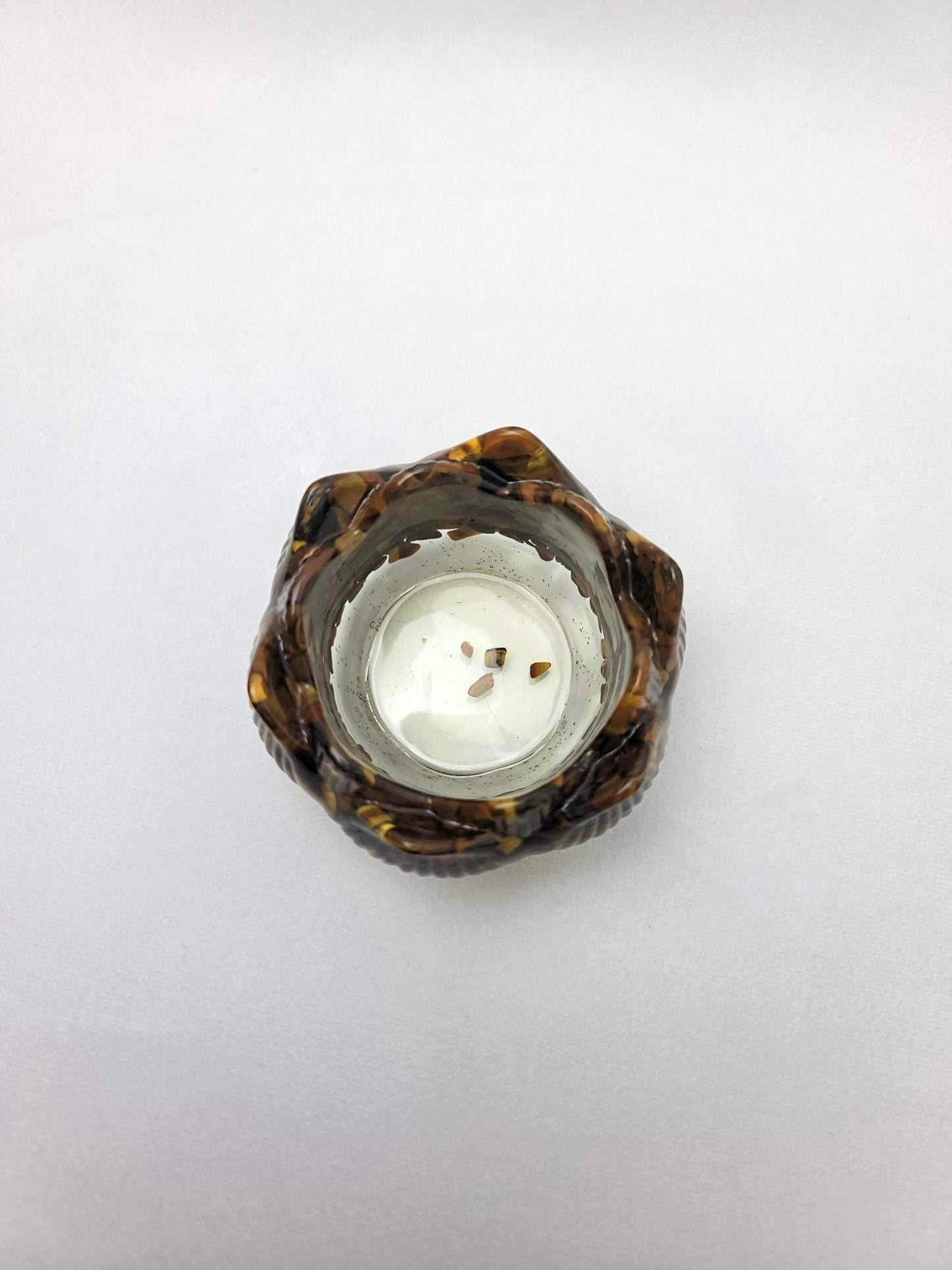 TIGER’S EYE LOTUS BOWL + CANDLE HOLDER | H145