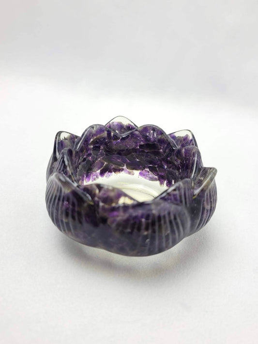 AMETHYST LOTUS BOWL + CANDLE HOLDER | H144