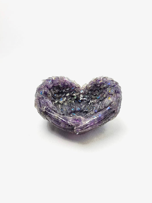 AMETHYST HEART ANGEL WING BOWL | H130