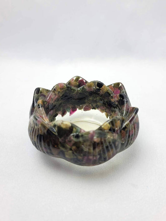 MULTI TOURMALINE LOTUS BOWL + CANDLE HOLDER | H143