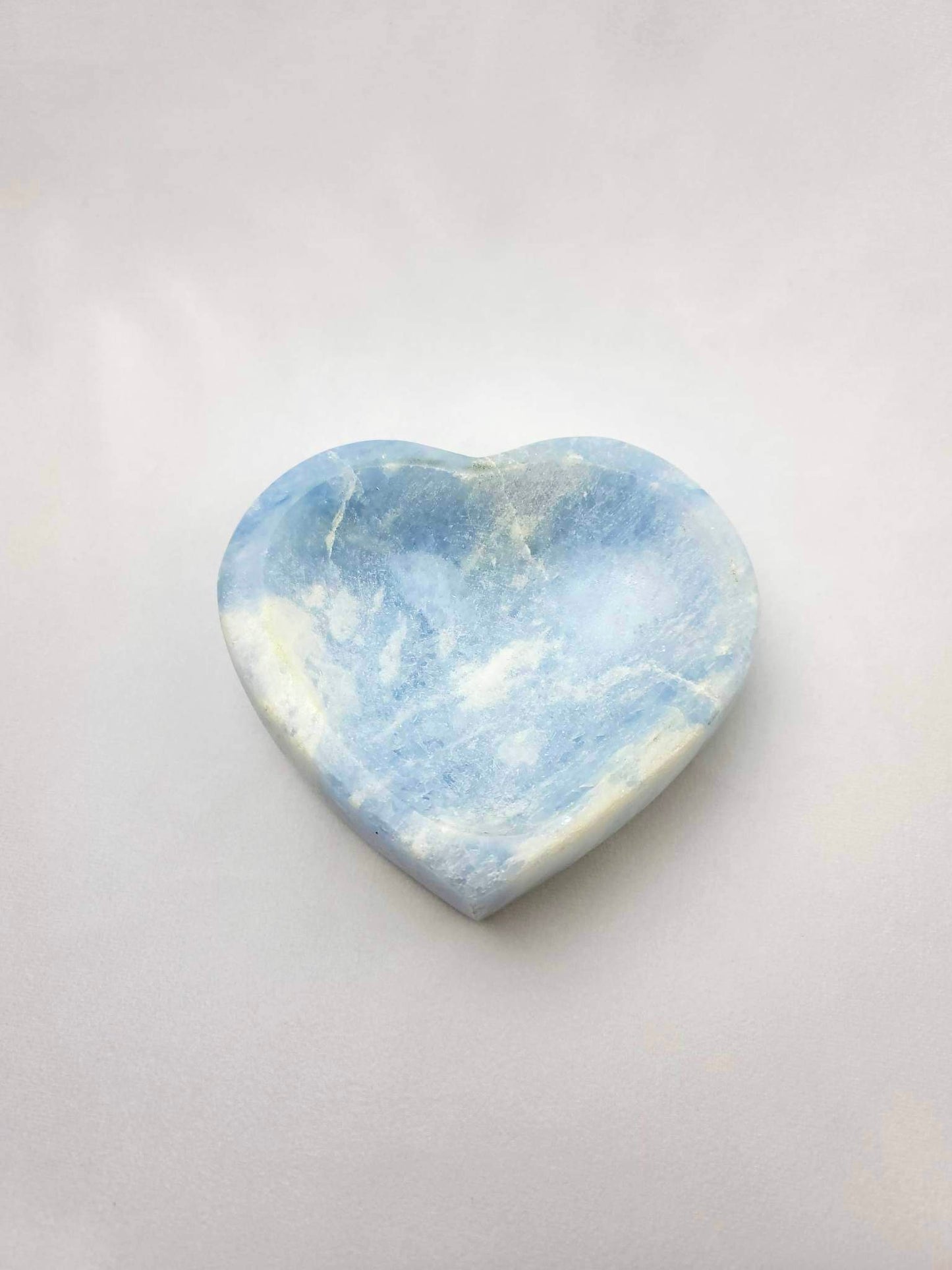 BLUE CALCITE HEART BOWL | H136