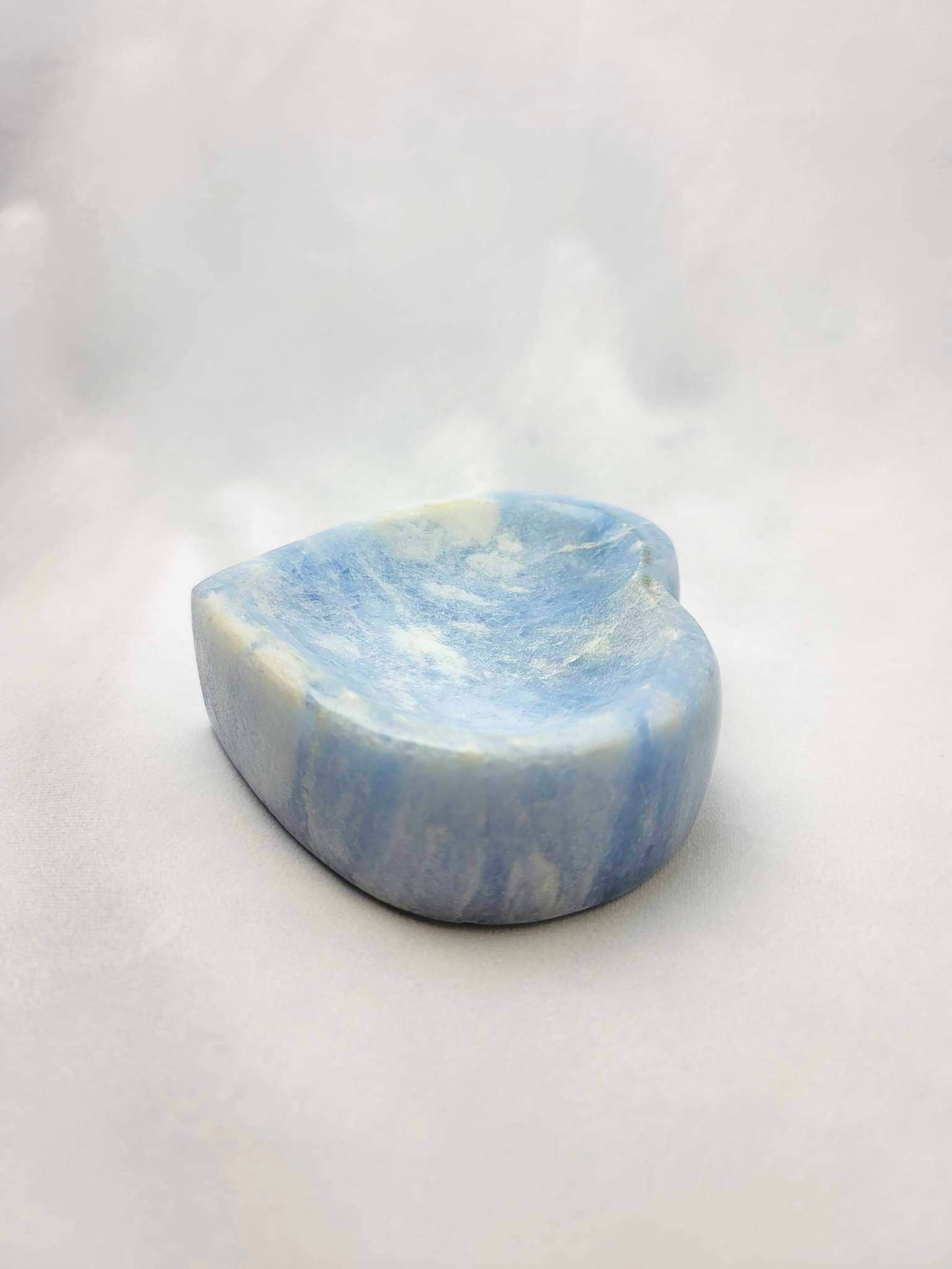BLUE CALCITE HEART BOWL | H136