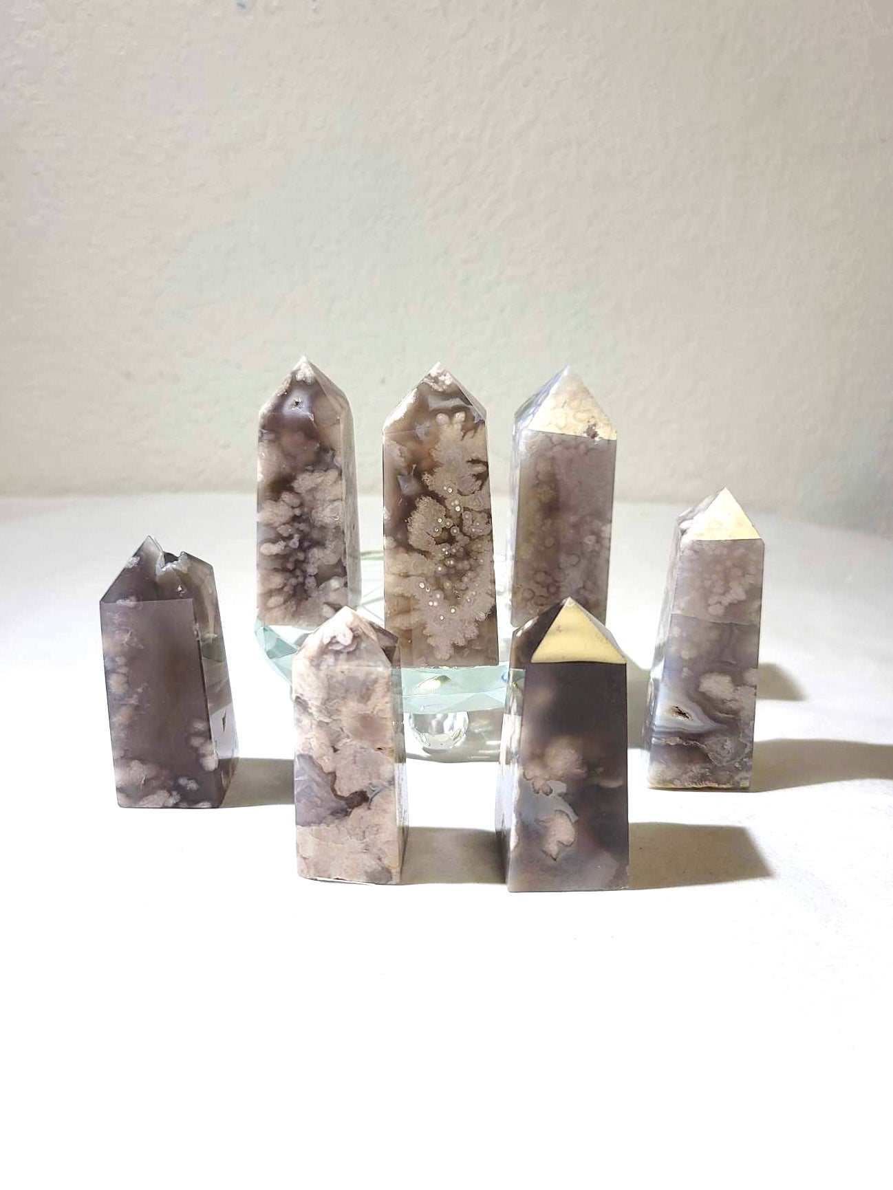 BLACK FLOWER AGATE TOWERS 2” - 2.5” | H121