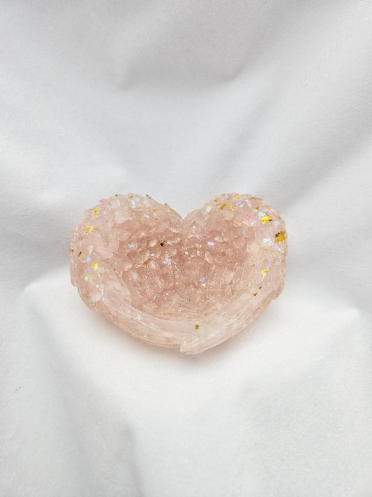 PINK QUARTZ HEART ANGEL WING BOWL | H199