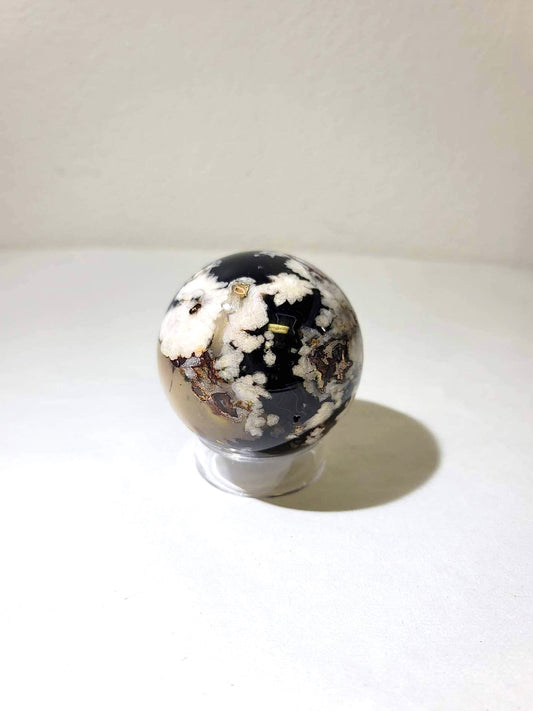 BLACK FLOWER AGATE SPHERE | H128